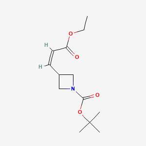 molecular formula C13H21NO4 B11860472 tert-butyl 3-[(Z)-3-ethoxy-3-oxoprop-1-enyl]azetidine-1-carboxylate 
