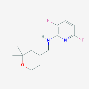 molecular formula C13H18F2N2O B11860546 N-((2,2-Dimethyltetrahydro-2H-pyran-4-yl)methyl)-3,6-difluoropyridin-2-amine 
