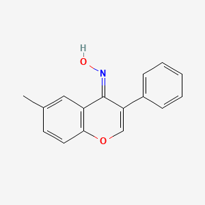 molecular formula C16H13NO2 B11860584 6-Methyl-3-phenyl-4H-chromen-4-one oxime 