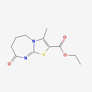 molecular formula C11H14N2O3S B11860708 Ethyl 3-methyl-8-oxo-5,6,7,8-tetrahydrothiazolo[3,2-a][1,3]diazepine-2-carboxylate 