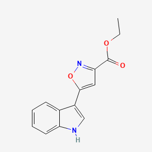 molecular formula C14H12N2O3 B11860743 Ethyl 5-(1H-indol-3-yl)isoxazole-3-carboxylate 