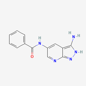 molecular formula C13H11N5O B11860882 N-(3-Amino-1H-pyrazolo[3,4-b]pyridin-5-yl)benzamide CAS No. 583039-83-2