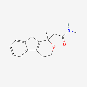 molecular formula C16H19NO2 B11860904 N-Methyl-2-(1-methyl-1,3,4,9-tetrahydroindeno[2,1-c]pyran-1-yl)acetamide CAS No. 52001-30-6