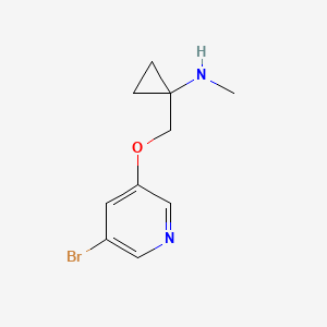 molecular formula C10H13BrN2O B11860963 1-(((5-Bromopyridin-3-yl)oxy)methyl)-N-methylcyclopropanamine CAS No. 959957-78-9