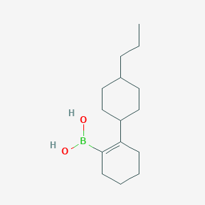 molecular formula C15H27BO2 B11861278 (trans-4'-Propyl-[1,1'-bi(cyclohexan)]-1-en-2-yl)boronic acid 