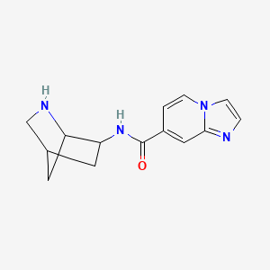 molecular formula C14H16N4O B11861295 N-(2-Azabicyclo[2.2.1]heptan-6-yl)imidazo[1,2-a]pyridine-7-carboxamide 