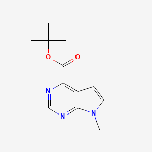 molecular formula C13H17N3O2 B11861365 Tert-butyl 6,7-dimethyl-7H-pyrrolo[2,3-D]pyrimidine-4-carboxylate 