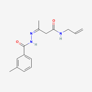 molecular formula C15H19N3O2 B1186138 N-allyl-3-[(3-methylbenzoyl)hydrazono]butanamide 