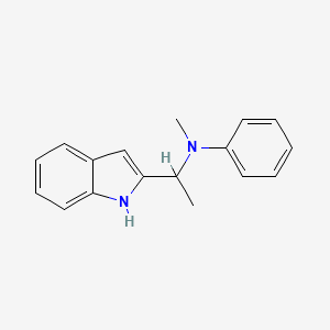 molecular formula C17H18N2 B11861386 N-(1-(1H-Indol-2-yl)ethyl)-N-methylaniline 