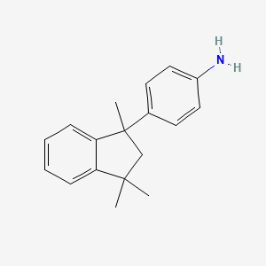 molecular formula C18H21N B11861390 4-(1,3,3-Trimethyl-2,3-dihydro-1H-inden-1-yl)aniline CAS No. 93369-00-7