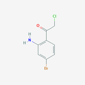 molecular formula C8H7BrClNO B11861469 1-(2-Amino-4-bromophenyl)-2-chloroethanone 