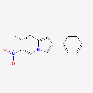 molecular formula C15H12N2O2 B11861486 7-Methyl-6-nitro-2-phenylindolizine CAS No. 113614-02-1