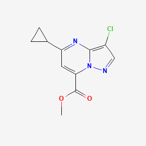molecular formula C11H10ClN3O2 B11861519 Methyl 3-chloro-5-cyclopropylpyrazolo[1,5-a]pyrimidine-7-carboxylate 