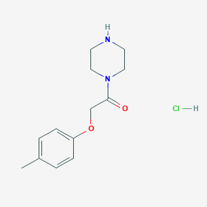 molecular formula C13H19ClN2O2 B118616 2-(4-Methylphenoxy)-1-(piperazin-1-yl)ethan-1-one hydrochloride CAS No. 143999-89-7