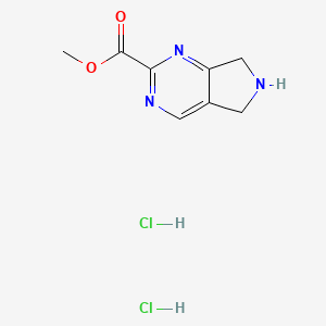 molecular formula C8H11Cl2N3O2 B11861628 Methyl 6,7-dihydro-5H-pyrrolo[3,4-d]pyrimidine-2-carboxylate dihydrochloride 