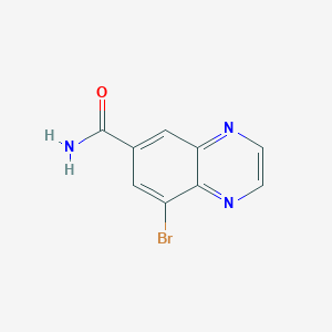 molecular formula C9H6BrN3O B11861647 8-Bromoquinoxaline-6-carboxamide 