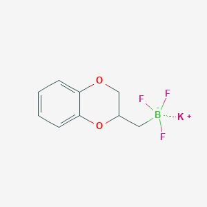 molecular formula C9H9BF3KO2 B11861689 Potassium ((2,3-dihydrobenzo[b][1,4]dioxin-2-yl)methyl)trifluoroborate 