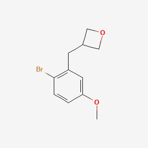 molecular formula C11H13BrO2 B11861692 3-(2-Bromo-5-methoxybenzyl)oxetane 
