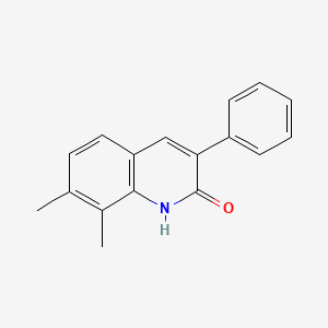 molecular formula C17H15NO B11861756 7,8-Dimethyl-3-phenyl-2-quinolinol CAS No. 1031928-39-8