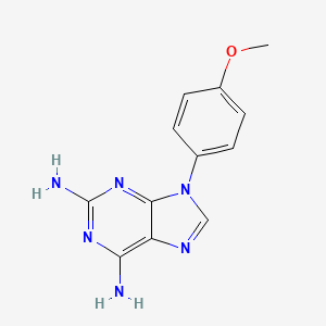 molecular formula C12H12N6O B11862031 9-(4-Methoxyphenyl)-9h-purine-2,6-diamine CAS No. 49753-42-6