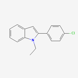 molecular formula C16H14ClN B11862035 2-(4-chlorophenyl)-1-ethyl-1H-indole CAS No. 131197-07-4