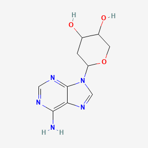molecular formula C10H13N5O3 B11862084 6-(6-Aminopurin-9-yl)oxane-3,4-diol CAS No. 17434-50-3