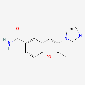 molecular formula C14H13N3O2 B11862098 3-(1H-imidazol-1-yl)-2-methyl-2H-chromene-6-carboxamide CAS No. 89781-94-2