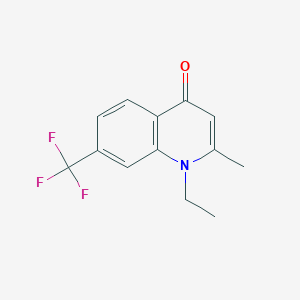 molecular formula C13H12F3NO B11862156 1-Ethyl-2-methyl-7-(trifluoromethyl)quinolin-4(1H)-one 