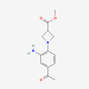 molecular formula C13H16N2O3 B11862216 Methyl 1-(4-acetyl-2-aminophenyl)azetidine-3-carboxylate CAS No. 887596-08-9