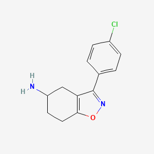 molecular formula C13H13ClN2O B11862328 3-(4-Chlorophenyl)-4,5,6,7-tetrahydrobenzo[D]isoxazol-5-amine CAS No. 1201784-99-7