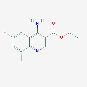 molecular formula C13H13FN2O2 B11862335 Ethyl 4-amino-6-fluoro-8-methylquinoline-3-carboxylate 