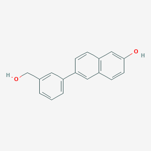 molecular formula C17H14O2 B11862356 6-(3-(Hydroxymethyl)phenyl)naphthalen-2-ol 
