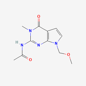 molecular formula C11H14N4O3 B11862360 N-(7-(Methoxymethyl)-3-methyl-4-oxo-4,7-dihydro-3H-pyrrolo[2,3-d]pyrimidin-2-yl)acetamide CAS No. 90065-69-3