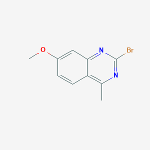 molecular formula C10H9BrN2O B11862364 2-Bromo-7-methoxy-4-methylquinazoline 