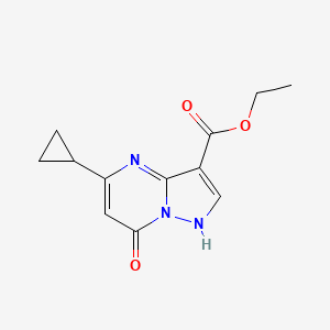 molecular formula C12H13N3O3 B11862386 Ethyl 5-cyclopropyl-7-hydroxypyrazolo[1,5-a]pyrimidine-3-carboxylate 