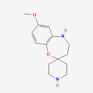 molecular formula C14H20N2O2 B11862389 7-Methoxy-4,5-dihydro-3H-spiro[benzo[B][1,4]oxazepine-2,4'-piperidine] 