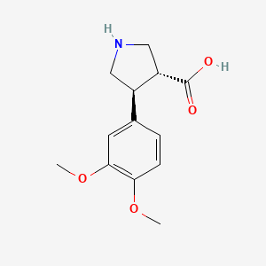 molecular formula C13H17NO4 B11862408 (3R,4S)-rel-4-(3,4-dimethoxyphenyl)pyrrolidine-3-carboxylic acid 
