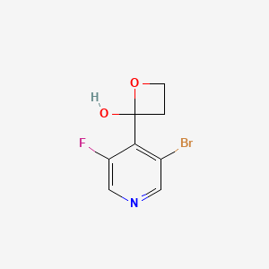molecular formula C8H7BrFNO2 B11862481 2-(3-Bromo-5-fluoropyridin-4-YL)oxetan-2-OL 