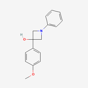 molecular formula C16H17NO2 B11862570 3-(4-Methoxyphenyl)-1-phenylazetidin-3-ol CAS No. 62082-46-6