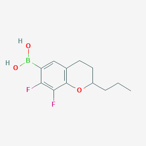 molecular formula C12H15BF2O3 B11862596 (7,8-Difluoro-2-propylchroman-6-yl)boronic acid CAS No. 819861-92-2
