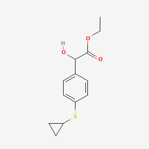 molecular formula C13H16O3S B11862662 Ethyl 2-(4-(cyclopropylthio)phenyl)-2-hydroxyacetate 