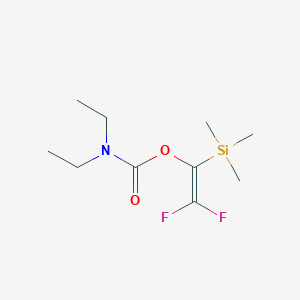 molecular formula C10H19F2NO2Si B11862692 Carbamic acid, diethyl-, 2,2-difluoro-1-(trimethylsilyl)ethenyl ester CAS No. 143366-88-5