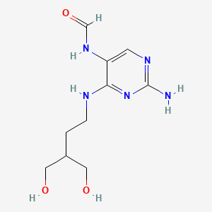 molecular formula C10H17N5O3 B11862707 N-(2-amino-4-((4-hydroxy-3-(hydroxymethyl)butyl)amino)pyrimidin-5-yl)formamide 