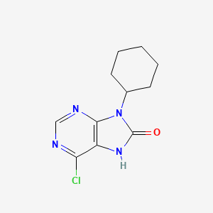 molecular formula C11H13ClN4O B11862754 6-chloro-9-cyclohexyl-7H-purin-8(9H)-one 