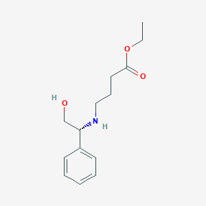 molecular formula C14H21NO3 B11862782 Butanoic acid, 4-[[(1R)-2-hydroxy-1-phenylethyl]amino]-, ethyl ester 