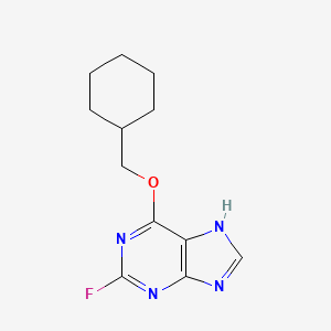 molecular formula C12H15FN4O B11862796 6-(cyclohexylmethoxy)-2-fluoro-7H-purine CAS No. 444723-30-2