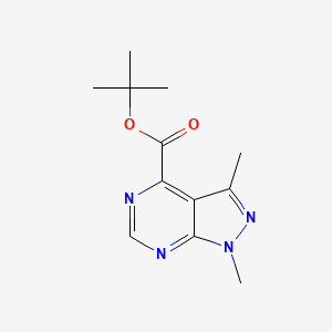 molecular formula C12H16N4O2 B11862817 Tert-butyl 1,3-dimethyl-1H-pyrazolo[3,4-D]pyrimidine-4-carboxylate 