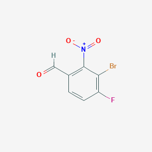 molecular formula C7H3BrFNO3 B11862823 3-Bromo-4-fluoro-2-nitrobenzaldehyde 