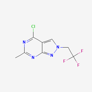 molecular formula C8H6ClF3N4 B11862827 4-Chloro-6-methyl-2-(2,2,2-trifluoroethyl)-2H-pyrazolo[3,4-d]pyrimidine 
