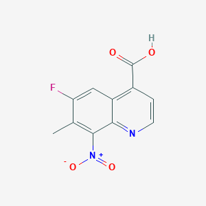 molecular formula C11H7FN2O4 B11862885 6-Fluoro-7-methyl-8-nitroquinoline-4-carboxylic acid 